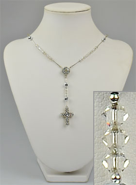 Collier Chapelet en Argent & Cristal (pic 1)