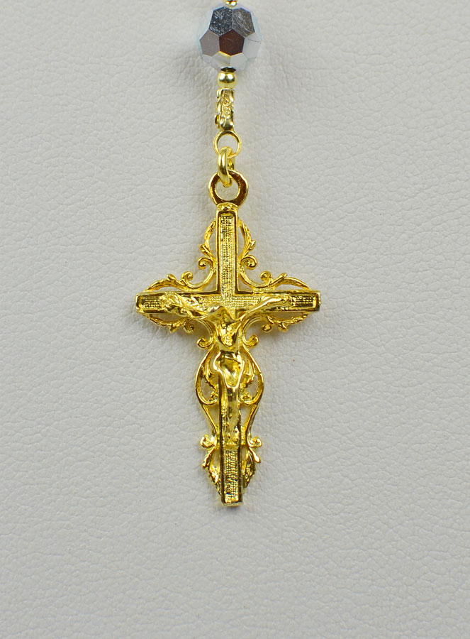 Collier Chapelet Plaqué Or 18 Carats & Cristal (pic 4)