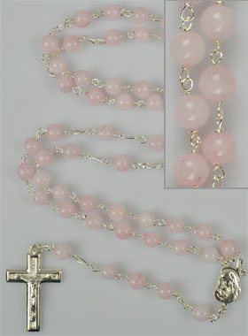 Chapelet en Argent Massif & Quartz Rose (pic 3)