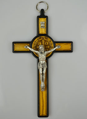 Crucifix de Saint Benoît en Bois Noir - 13cm (pic 1)