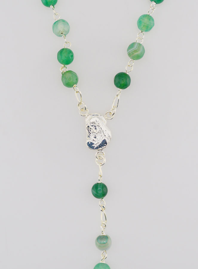 Chapelet en Argent Massif & Agate Véritable du Brésil (pic 3)