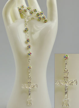 Chapelet en Argent & Perles de Cristal 6mm (pic 1)