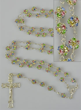 Chapelet en Argent & Perles de Cristal 6mm (pic 3)