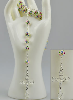 Chapelet en Argent & Perles de Cristal 8mm (pic 1)