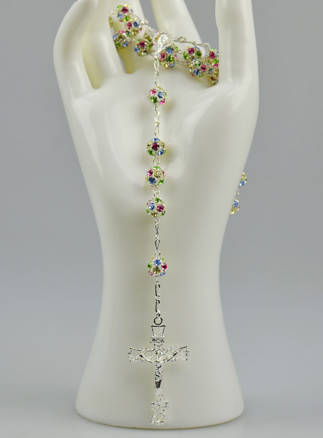 Chapelet en Argent & Perles de Cristal 8mm (pic 2)