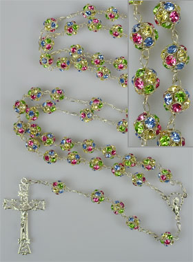 Chapelet en Argent & Perles de Cristal 8mm (pic 3)