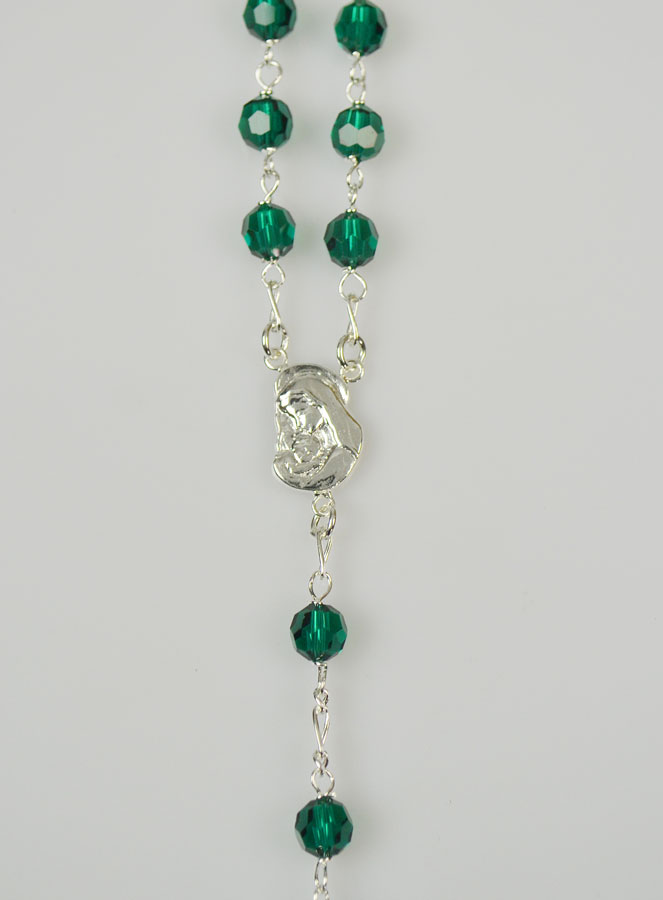 Chapelet en Cristal Vert & Argent 925/1000 (pic 3)