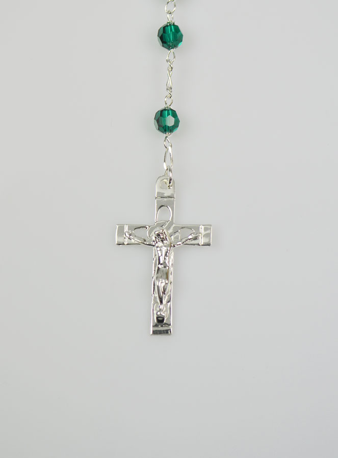 Chapelet en Cristal Vert & Argent 925/1000 (pic 4)