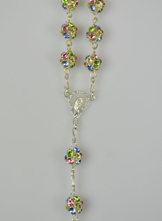 Chapelet en Cristal 8mm & Argent 925/1000 (pic 3)