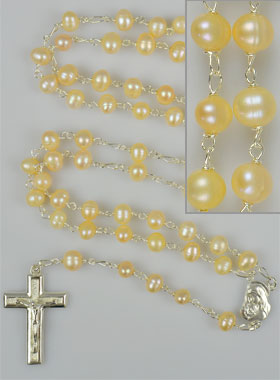 Chapelet en Argent 925/1000 & Perles de Nacre Rose (pic 3)