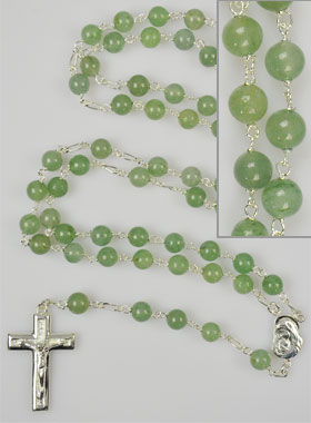 Chapelet en Pierre d'Aventurine Veritable & Argent Massif (pic 1)