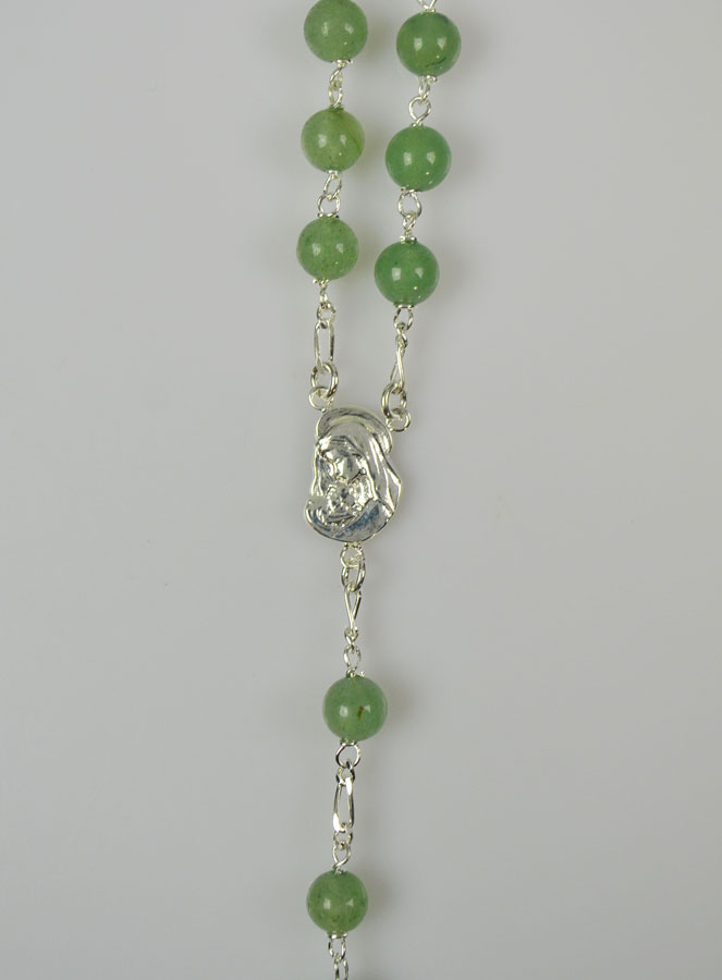 Chapelet en Pierre d'Aventurine Veritable & Argent Massif (pic 3)