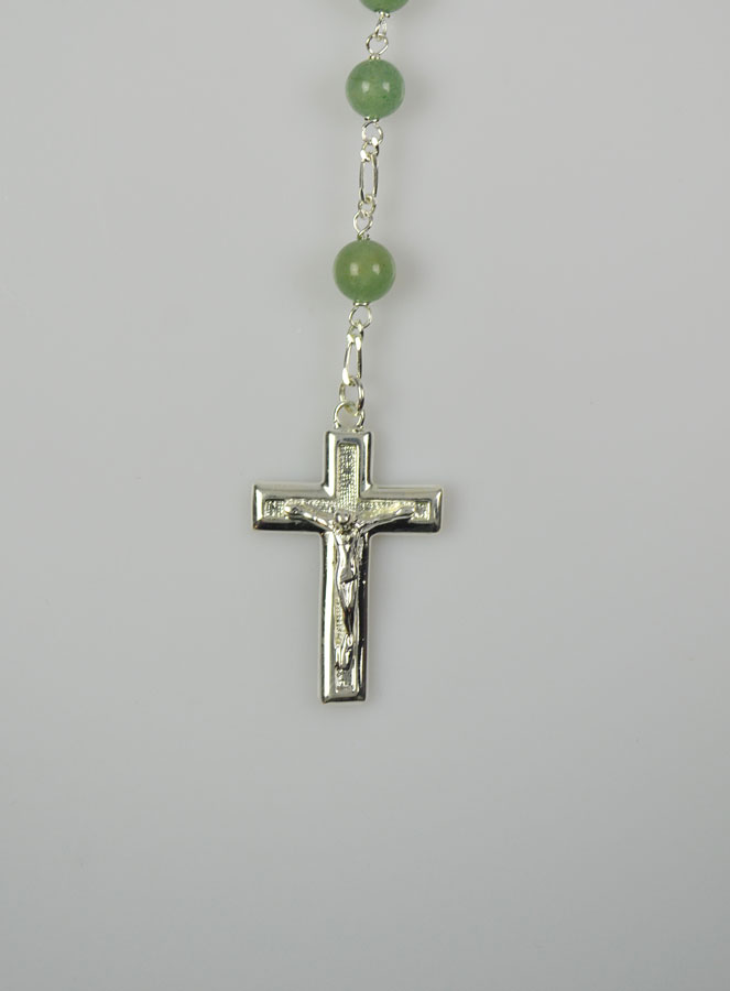 Chapelet en Pierre d'Aventurine Veritable & Argent Massif (pic 4)