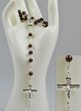 Chapelet en Argent & Perles de Grenade (pic 1)