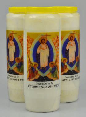 Lot de 3 Bougies Neuvaine de la Résurrection Pâques - 17.5cm (pic 1)