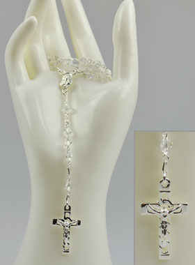 Chapelet en Argent & Perles de Cristal 5mm (pic 1)