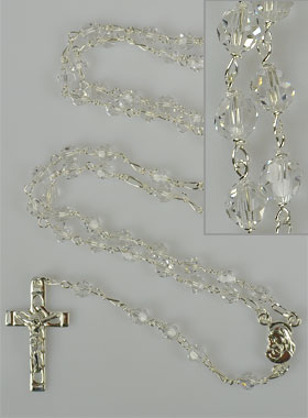 Chapelet en Argent & Perles de Cristal 5mm (pic 2)