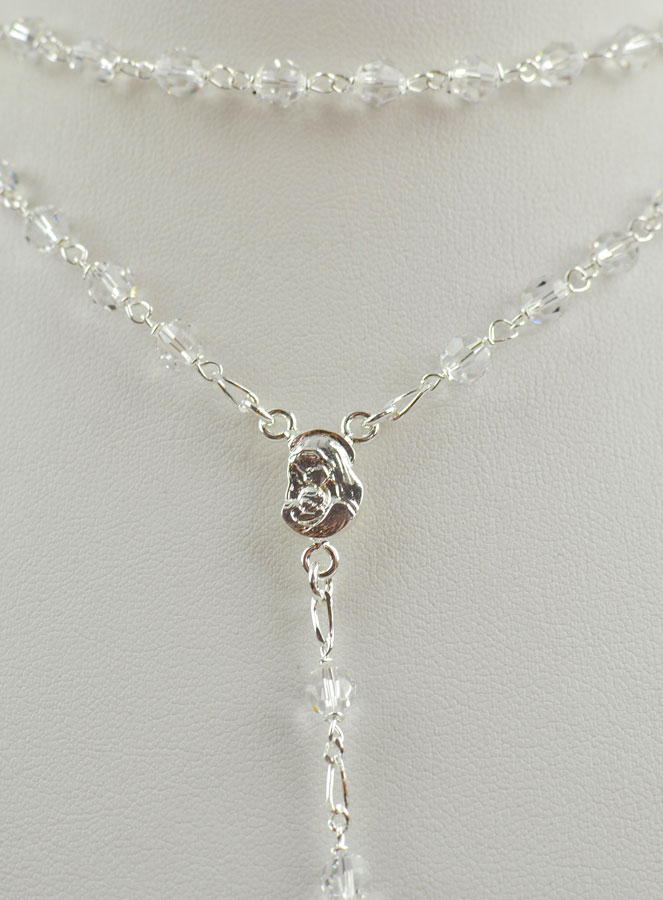 Chapelet en Cristal 5mm & Argent Massif (pic 3)