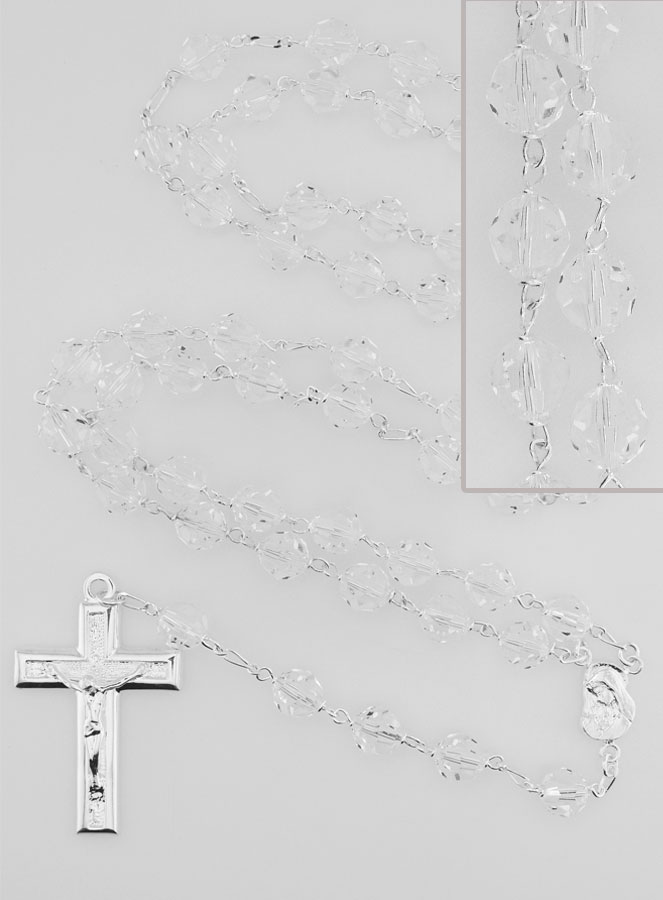 Chapelet en Cristal 8mm & Argent Massif (pic 1)