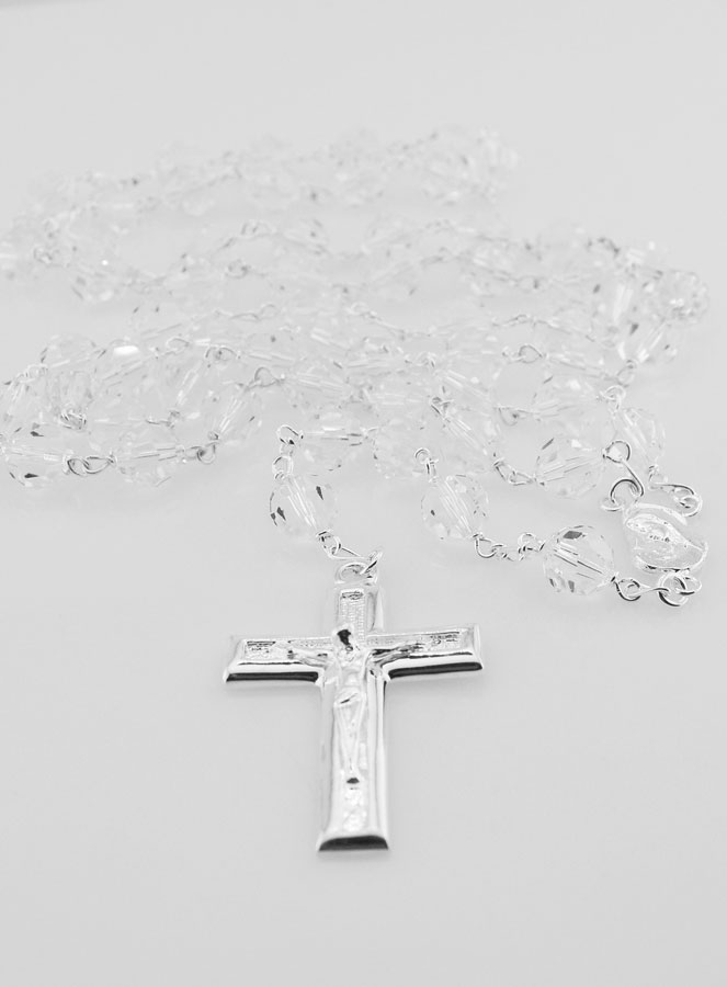 Chapelet en Cristal 8mm & Argent Massif (pic 2)
