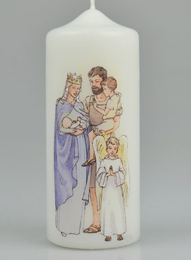 Bougie Cierge Sainte Famille de la Miséricorde (pic 1)