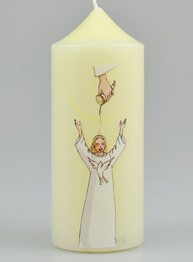 Bougie Cierge de Confirmation - Onction du Saint Esprit Fille Blonde (pic 1)