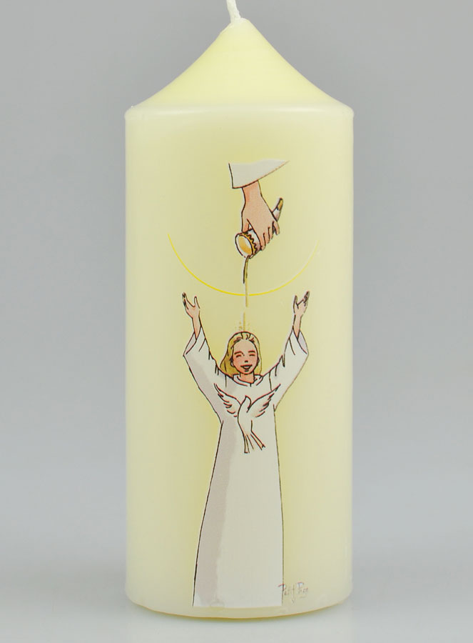 Bougie Cierge de Confirmation - Onction du Saint Esprit Fille Blonde (pic 2)