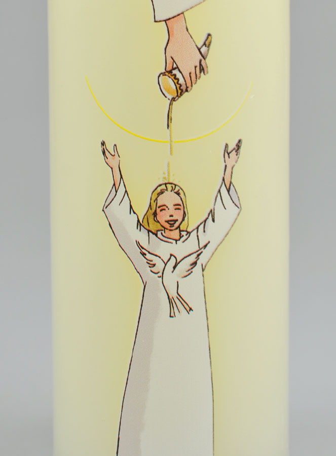 Bougie Cierge de Confirmation - Onction du Saint Esprit Fille Blonde (pic 3)