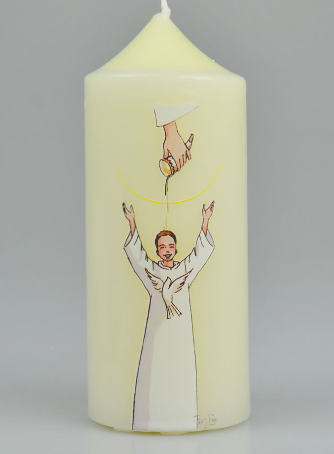 Bougie Cierge de Confirmation - Onction Garçon Brun (pic 2)