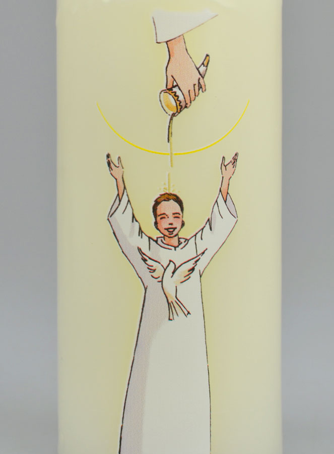 Bougie Cierge de Confirmation - Onction Garçon Brun (pic 3)