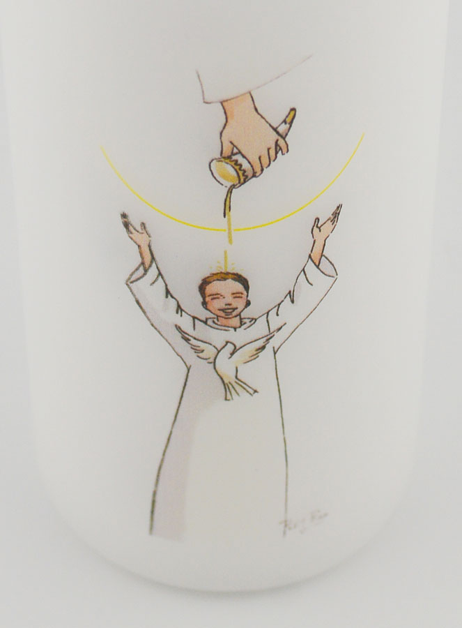 Bougie Cierge de Confirmation - Onction Garçon Brun (pic 4)