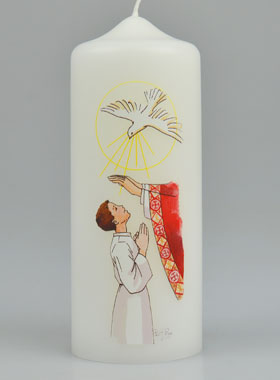 Cierge de Confirmation - Saint Esprit - Garçon Brun (pic 1)
