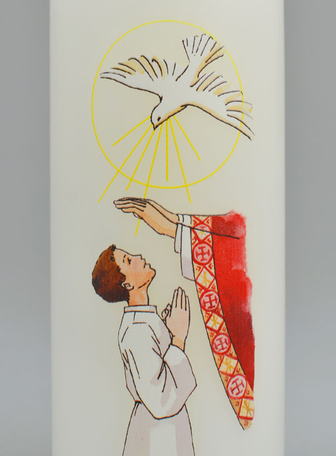 Cierge de Confirmation - Saint Esprit - Garçon Brun (pic 3)