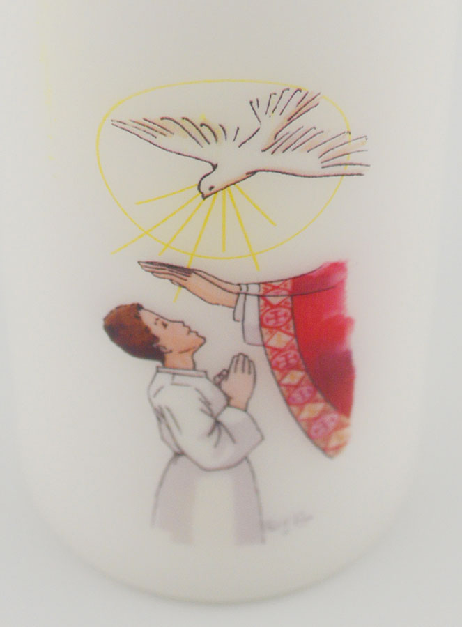 Cierge de Confirmation - Saint Esprit - Garçon Brun (pic 4)