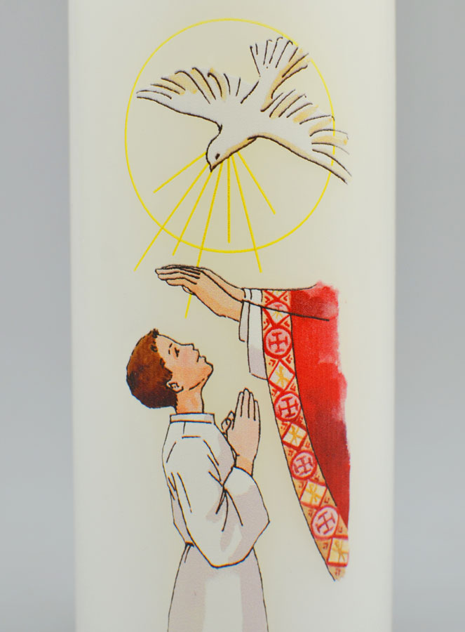 Bougie Cierge de Confirmation - Imposition des Mains - Garçon (pic 3)