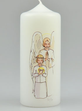 Cierge Bougie de Communion Action de Grâce - Fille Blonde (pic 1)
