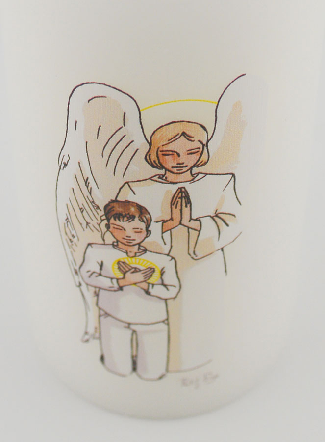 Bougie Cierge de Première Communion Action de Grâce - Garçon Brun (pic 4)