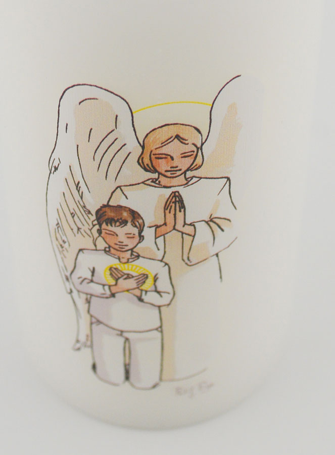 Cierge de Communion Action de Grâce - Garçon Brun (pic 4)