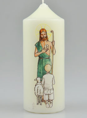 Cierge de Communion Le Seigneur est mon Berger - Garçon Blond (pic 1)