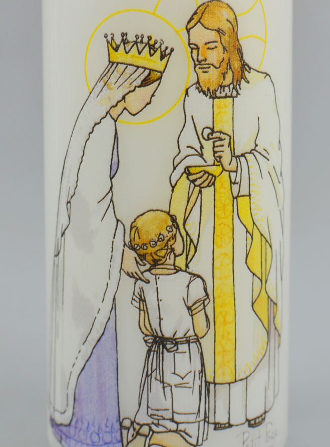 Bougie Cierge de Communion Jésus et Marie - Fille Blonde (pic 3)