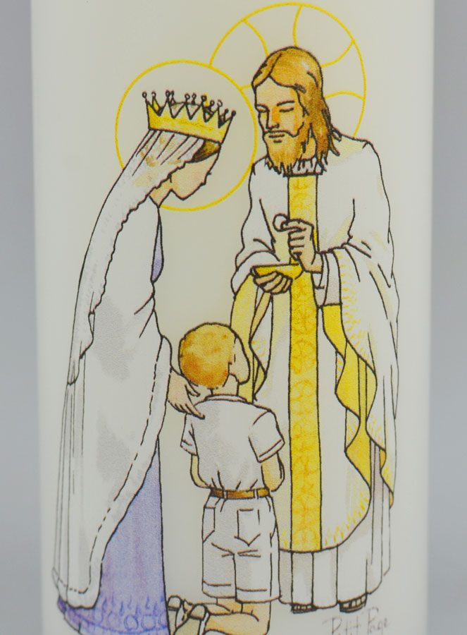 Bougie Cierge de Communion Jésus et Marie - Garçon Blond (pic 3)