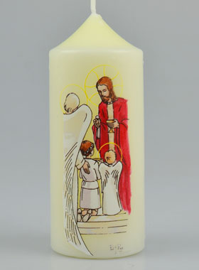 Bougie Cierge de Communion Pain des Anges - Fille Brune (pic 1)