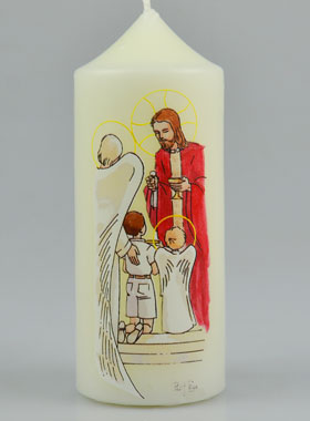 Bougie Cierge de Communion Pain des Anges - Garçon Brun (pic 1)
