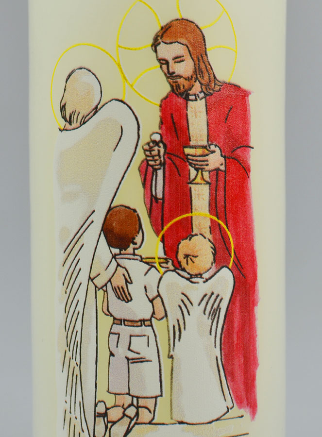 Bougie Cierge de Communion Pain des Anges - Garçon Brun (pic 3)