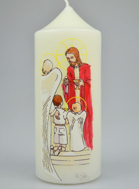 Cierge de Communion Pain de Vie - Garçon Brun (pic 1)