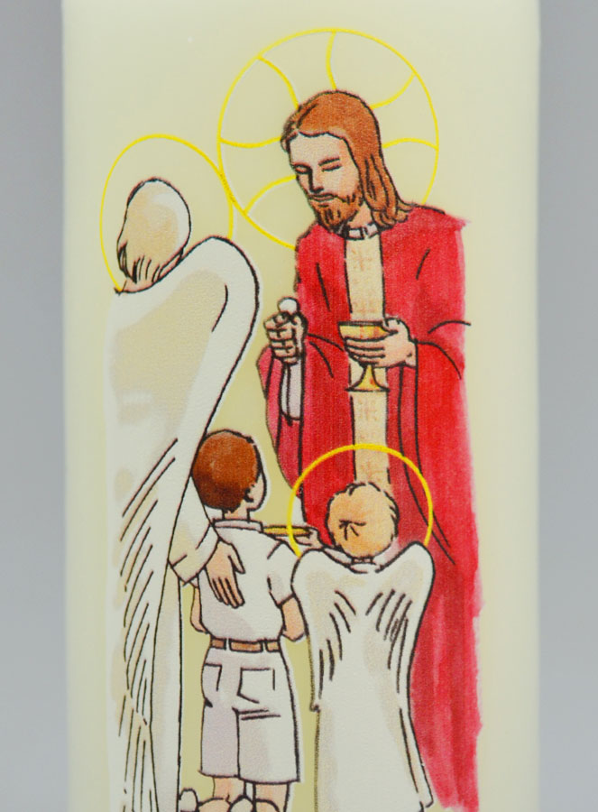 Cierge de Communion Pain de Vie - Garçon Brun (pic 3)