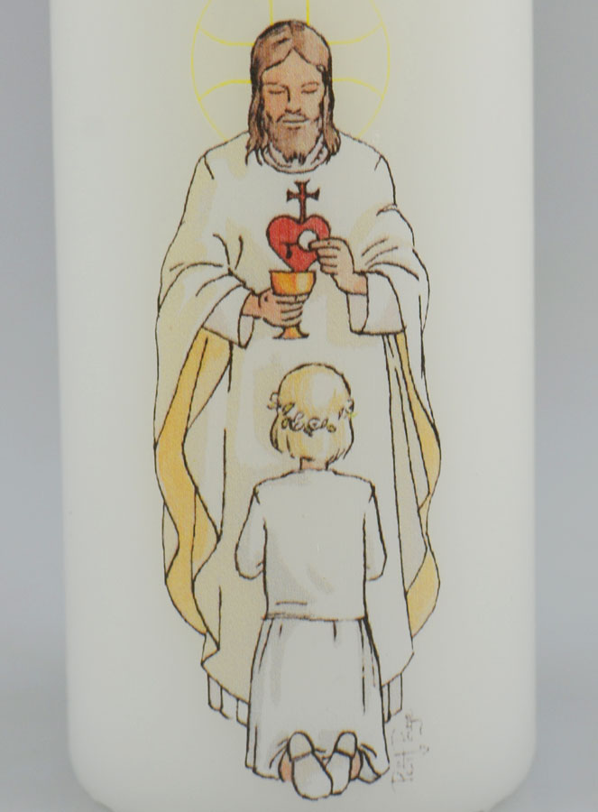 Bougie Cierge de Communion Seigneur Jésus & Fille Blonde (pic 3)