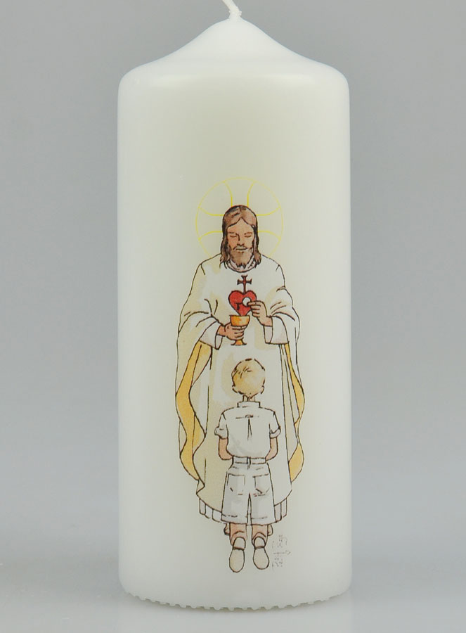 Bougie Cierge de Communion Seigneur Jésus & Garçon Blond (pic 2)