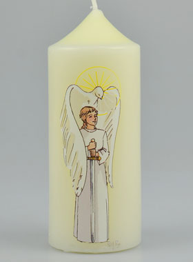 Cierge de Confirmation Chevalier de l'Esprit Saint - Fille Blonde (pic 1)