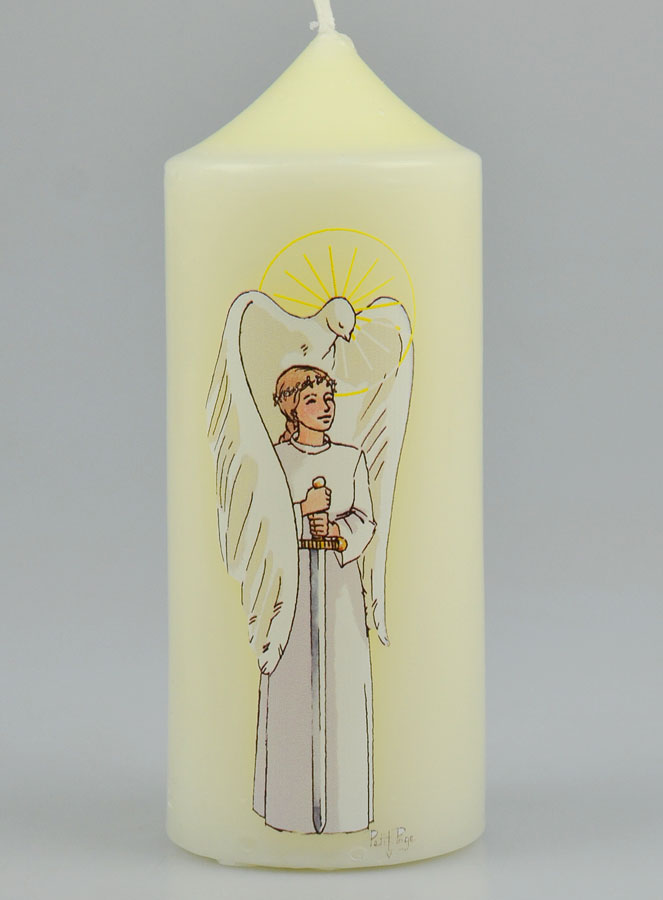 Cierge de Confirmation Chevalier de l'Esprit Saint - Fille Blonde (pic 2)